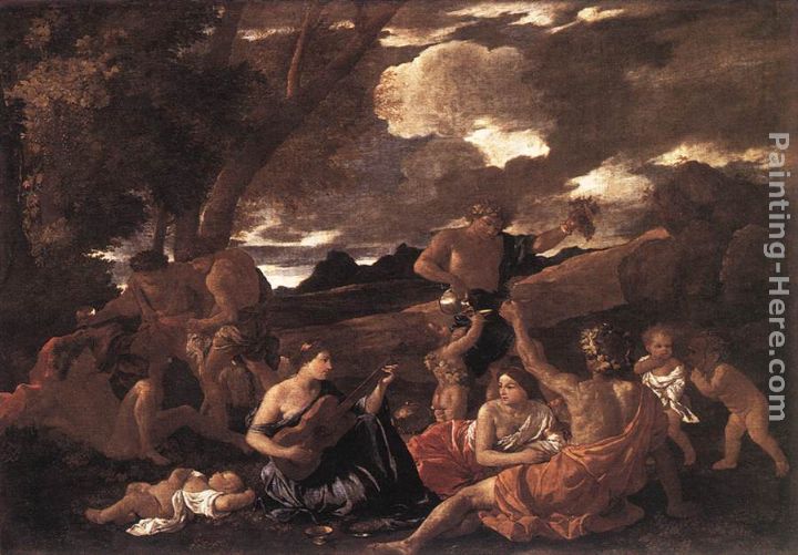 Bacchanal the Andrians painting - Nicolas Poussin Bacchanal the Andrians art painting